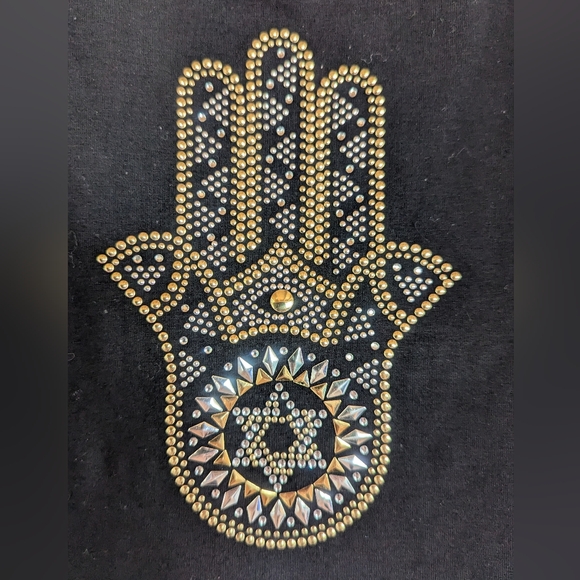 Hamsa hand tank top Small lily lotus racer back cotton spiritual yoga meditation - Picture 2 of 5